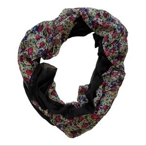 Floral and Black Scarf